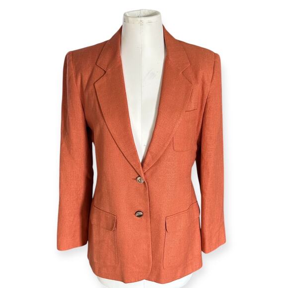 Lands' End Jackets & Blazers - Vintage Lands' End Orange Blazer Two Button Lined Women's 8